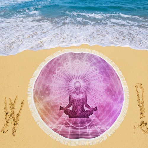 Holy Yoga Lotus Meditation Circular Beach Shawl 59"x 59"