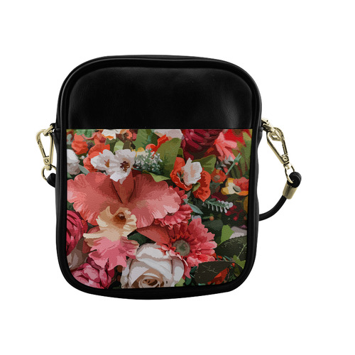 Beautiful Abstract Floral Pattern Sling Bag (Model 1627)