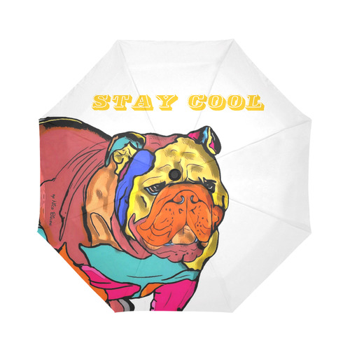 Bulldog Stay Cool Popart by Nico Bielow Auto-Foldable Umbrella (Model U04)