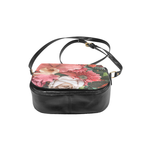 Beautiful Abstract Floral Pattern Classic Saddle Bag/Small (Model 1648)