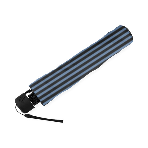 Riverside and Black Diagonal Stripe Foldable Umbrella (Model U01)