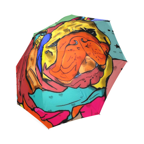 Bulldog Popart by Nico Bielow Foldable Umbrella (Model U01)