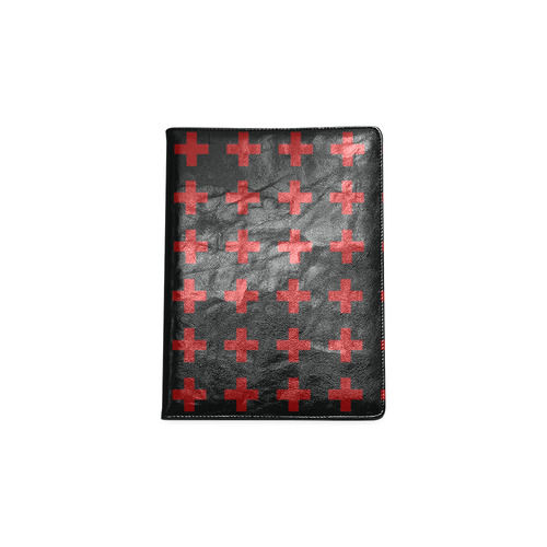 Punk Rock style red Crooses pattern design Custom NoteBook B5