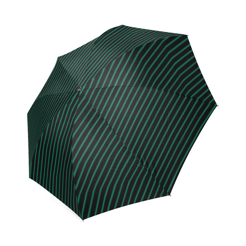 Lush Meadow and Black Diagonal Stripe Foldable Umbrella (Model U01)