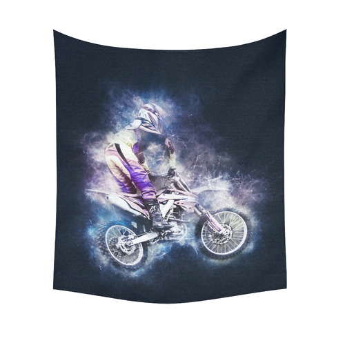 Motocross Motorcycle Motorbike Cotton Linen Wall Tapestry 51"x 60"