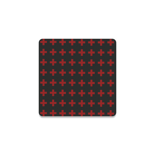 Punk Rock Red Crosses pattern Square Coaster