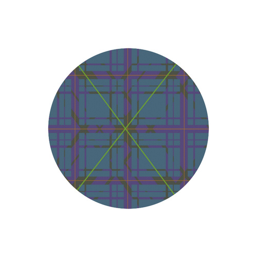 Neon Plaid modern 80's design Round Mousepad