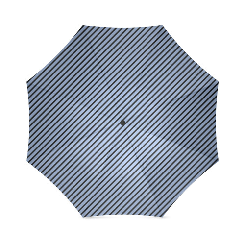 Serenity and Black Diagonal Stripe Foldable Umbrella (Model U01)