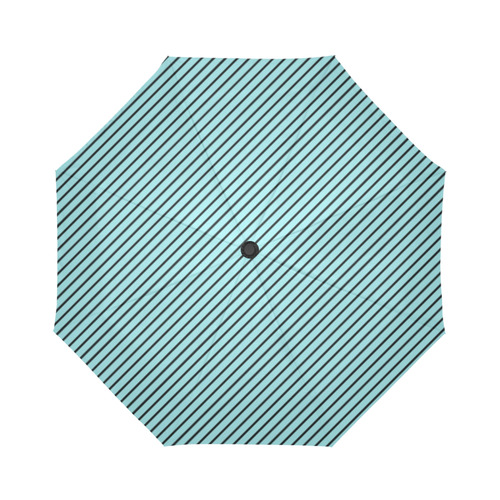 Island Paradise and Black Diagonal Stripe Auto-Foldable Umbrella (Model U04)