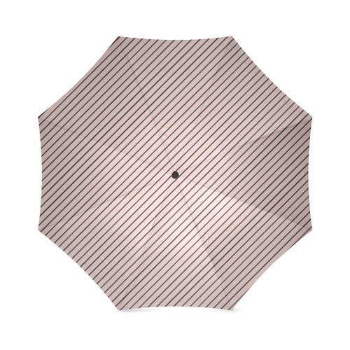 Lotus and Black Diagonal Stripe Foldable Umbrella (Model U01)