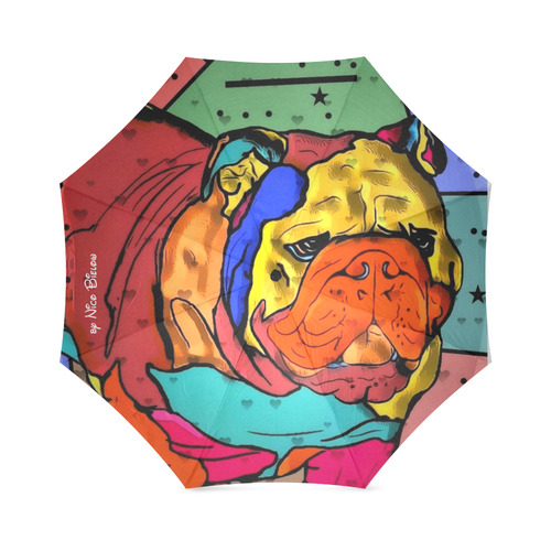 Bulldog Popart by Nico Bielow Foldable Umbrella (Model U01)