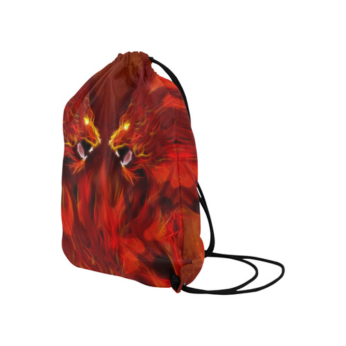 Fire Head Lions in Love ;-) Large Drawstring Bag Model 1604 (Twin Sides)  16.5"(W) * 19.3"(H)