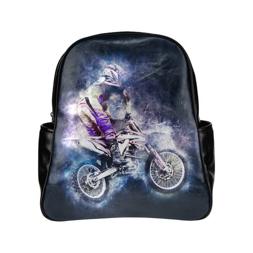 Motocross Motorcycle Motorbike Multi-Pockets Backpack (Model 1636)