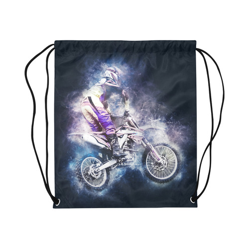 Motocross Motorcycle Motorbike Large Drawstring Bag Model 1604 (Twin Sides)  16.5"(W) * 19.3"(H)