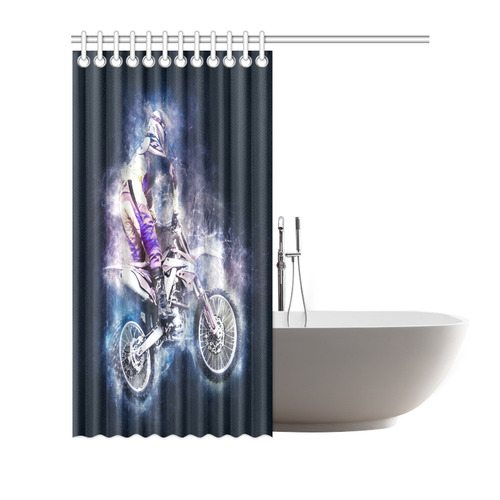 Motocross Motorcycle Motorbike Shower Curtain 72"x72"