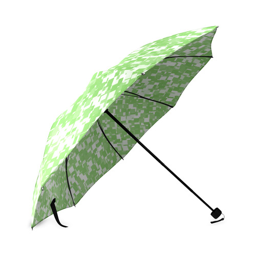 Green Flash Pixels Foldable Umbrella (Model U01)