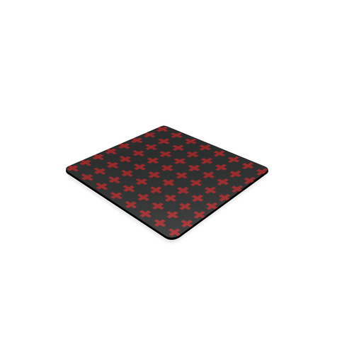 Punk Rock Red Crosses pattern Square Coaster