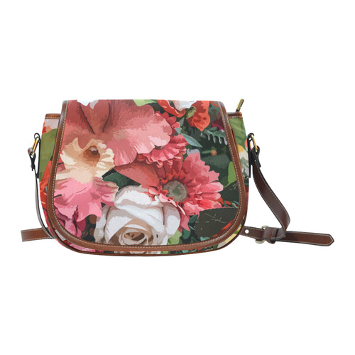 Beautiful Abstract Floral Pattern Saddle Bag/Small (Model 1649) Full Customization
