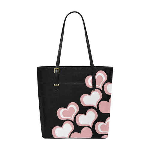 Full of hearts - black Euramerican Tote Bag/Small (Model 1655)