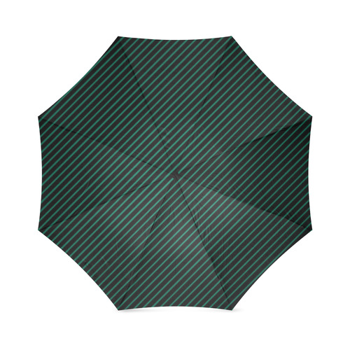 Lush Meadow and Black Diagonal Stripe Foldable Umbrella (Model U01)