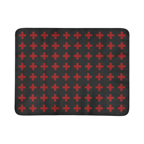 Punk Rock style Red Crosses pattern Beach Mat 78"x 60"