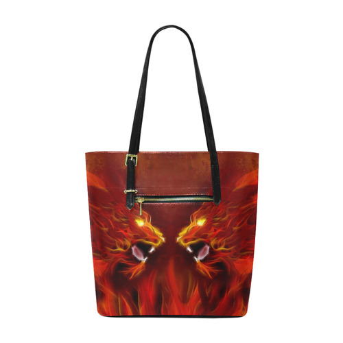 Fire Head Lions in Love ;-) Euramerican Tote Bag/Small (Model 1655)