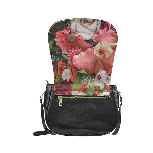 Beautiful Abstract Floral Pattern Classic Saddle Bag/Small (Model 1648)