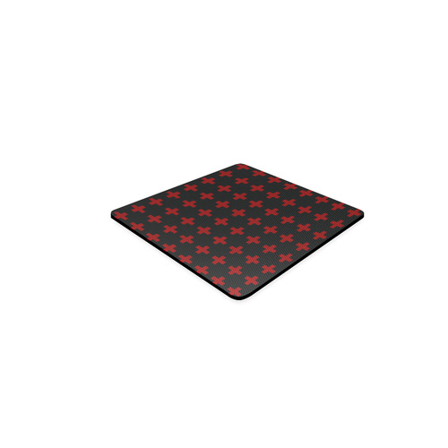 Punk Rock Red Crosses pattern Square Coaster