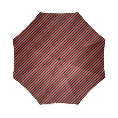 Aurora Red and Black Diagonal Stripe Foldable Umbrella (Model U01)