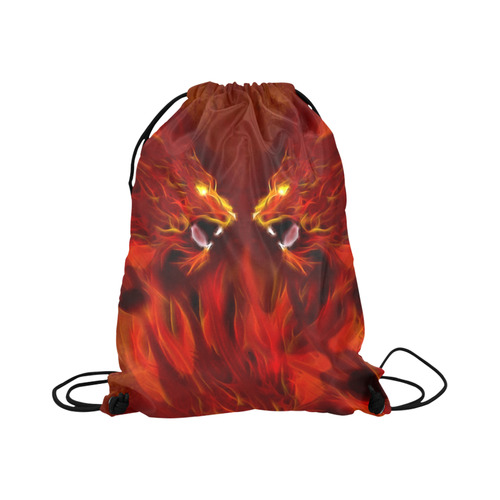 Fire Head Lions in Love ;-) Large Drawstring Bag Model 1604 (Twin Sides)  16.5"(W) * 19.3"(H)