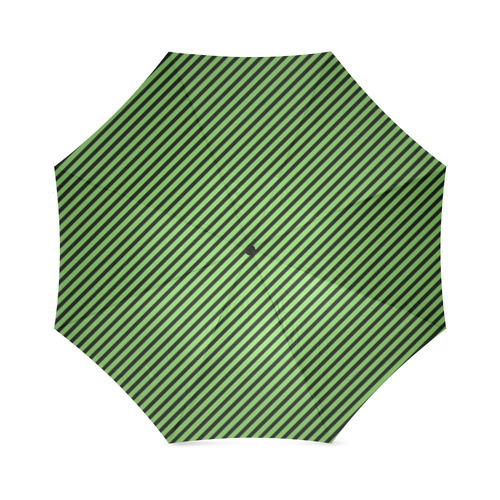 Green Flash and Black Diagonal Stripe Foldable Umbrella (Model U01)