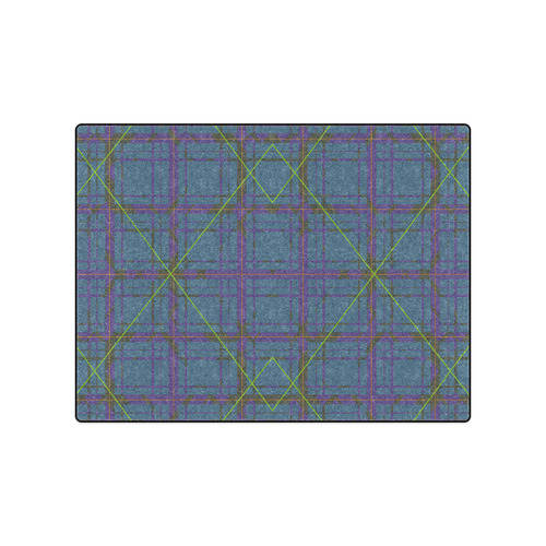 Neon Plaid modern 80's design Blanket 50"x60"