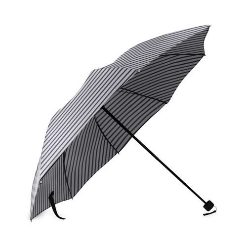 Lilac Gray and Black Diagonal Stripe Foldable Umbrella (Model U01)