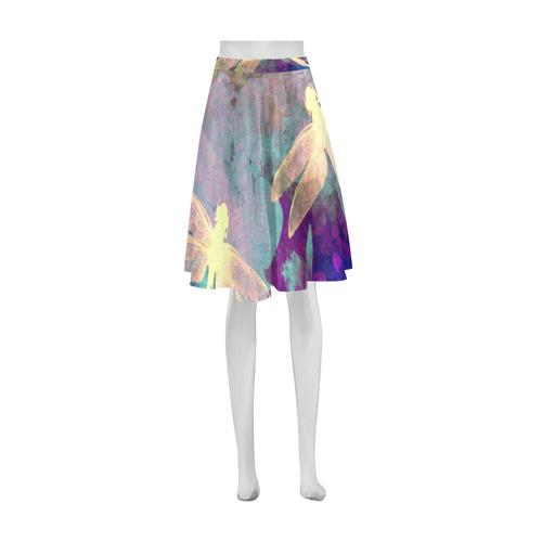 Dragonflies and Orchids Athena Women's Short Skirt (Model D15)