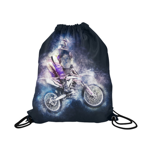 Motocross Motorcycle Motorbike Large Drawstring Bag Model 1604 (Twin Sides)  16.5"(W) * 19.3"(H)