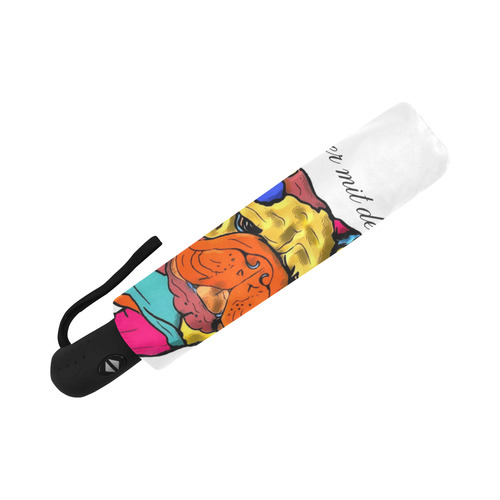 Bulldog Immer mit der Ruhe Popart by Nico Bielow Auto-Foldable Umbrella (Model U04)