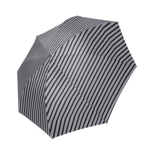 Lilac Gray and Black Diagonal Stripe Foldable Umbrella (Model U01)