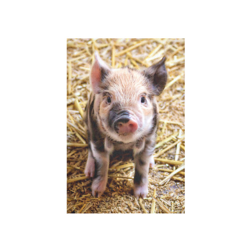 Photography - LITTLE CUTE SPOTTED PIGLET Cotton Linen Wall Tapestry 40"x 60"