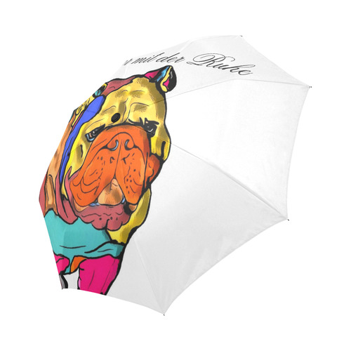 Bulldog Immer mit der Ruhe Popart by Nico Bielow Auto-Foldable Umbrella (Model U04)