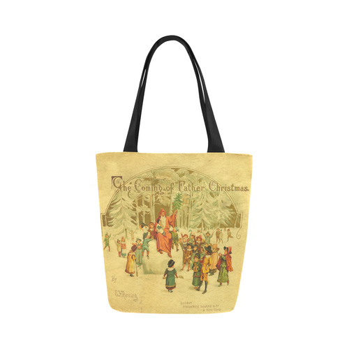 The Coming of Father Christmas Vintage Painting Canvas Tote Bag (Model 1657)