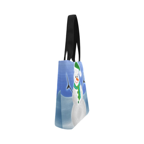 Happy Snowman on Christmas Canvas Tote Bag (Model 1657)