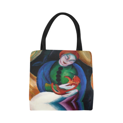 Girl With Cat II  by Franz Marc Canvas Tote Bag (Model 1657)