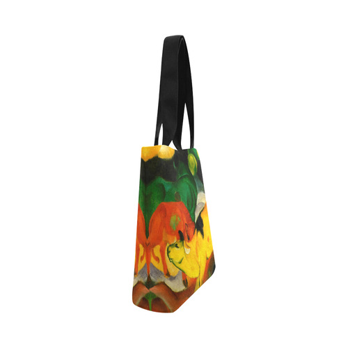 Red Yellow Green Cows by Franz Marc Canvas Tote Bag (Model 1657)