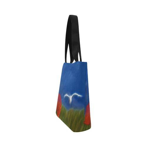 Wonderfull Summer with Seagull and Poppy Canvas Tote Bag (Model 1657)