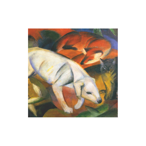 Three Animals (Dog, Fox, Cat) by Franz Marc Canvas Tote Bag (Model 1657)