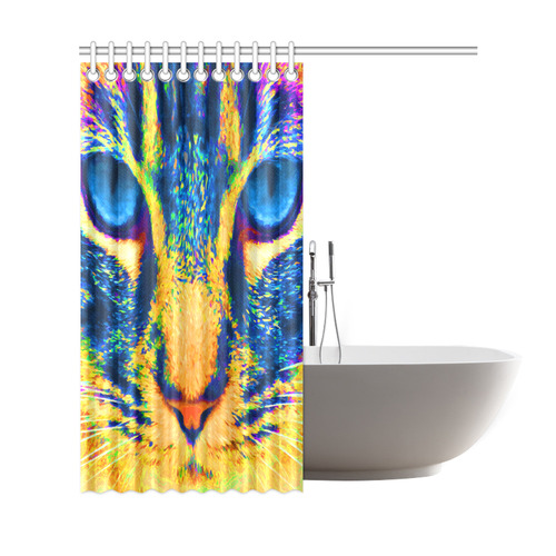 Kitten With Blue Eyes Shower Curtain 69"x72"