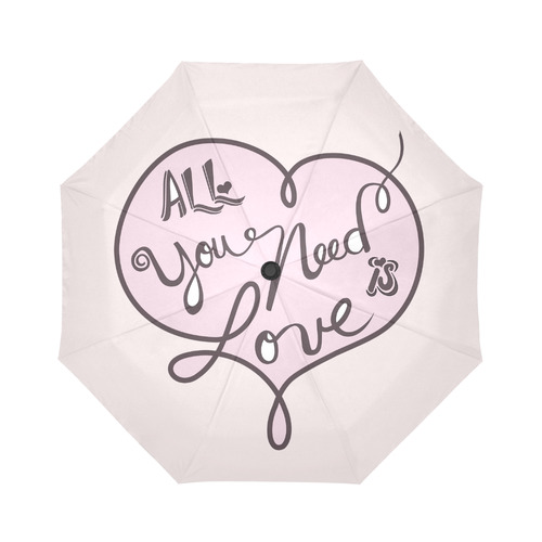 All you need is love in Pink Auto-Foldable Umbrella (Model U04)