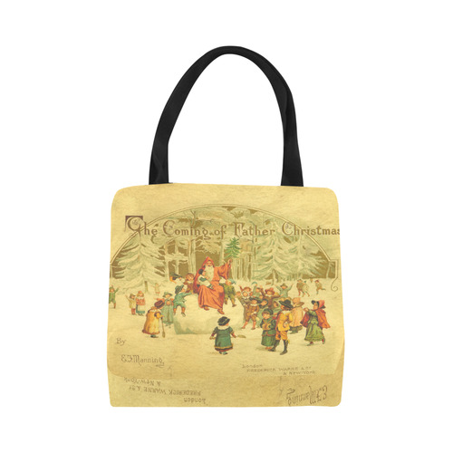 The Coming of Father Christmas Vintage Painting Canvas Tote Bag (Model 1657)