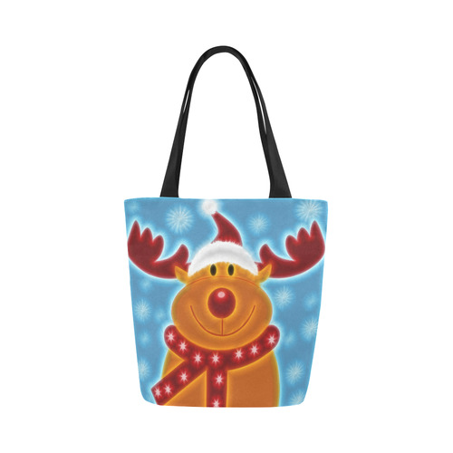 Christmas Reindeer with Red Nose Canvas Tote Bag (Model 1657)