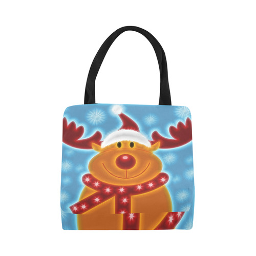 Christmas Reindeer with Red Nose Canvas Tote Bag (Model 1657)